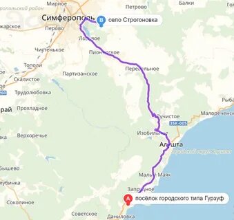 Ялта гурзуф расстояние