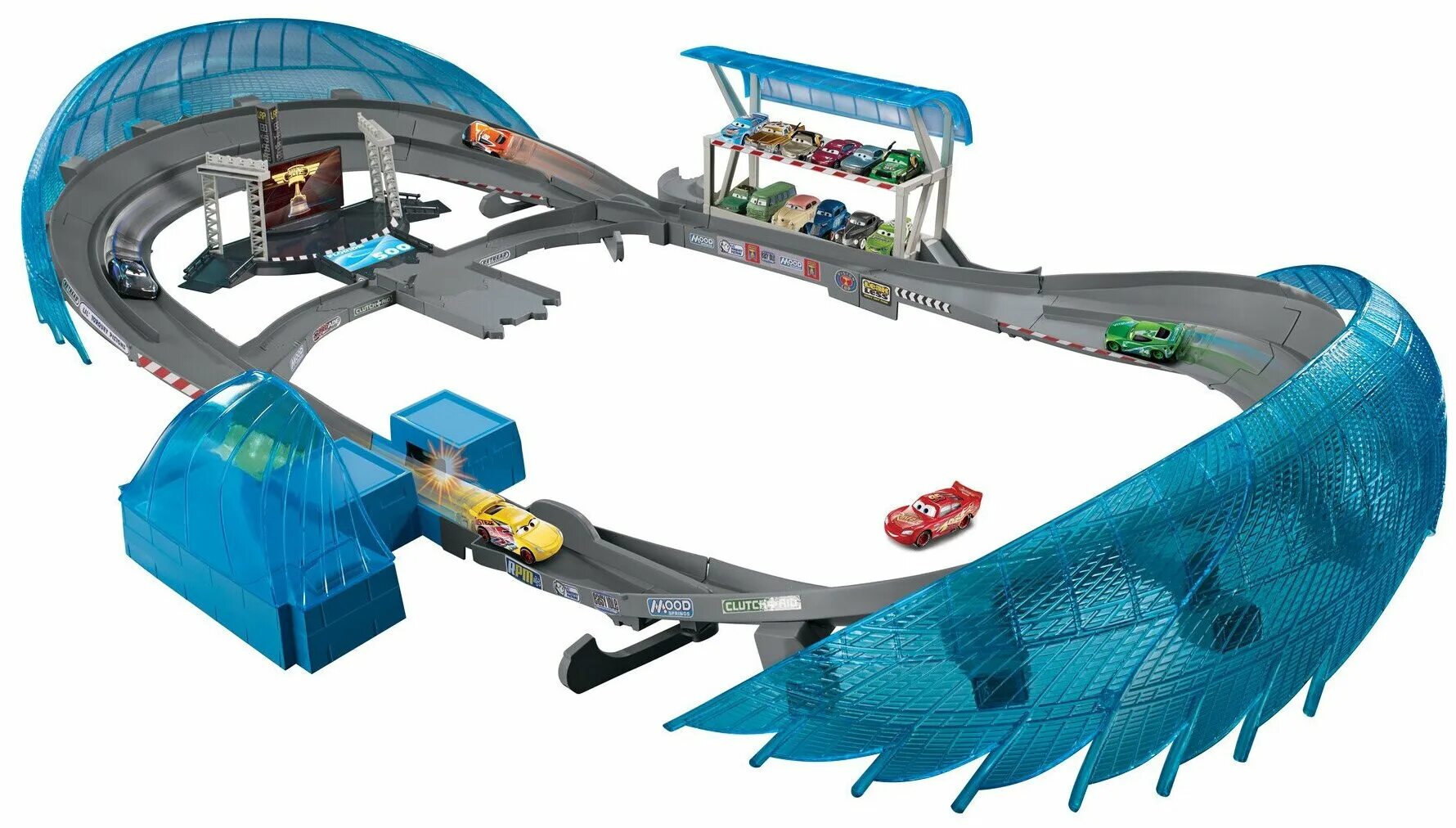 трек three. трек three. трек mattel тачки трансформирующийся мак dvf39. тачки 3 автодром флорида. трек hot wheels corkscrew crash ftb65.