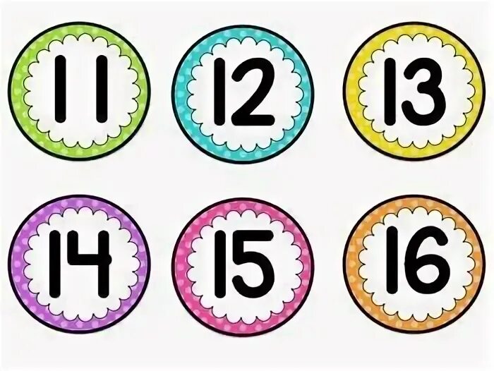 Zig number. Polka dot number 6.