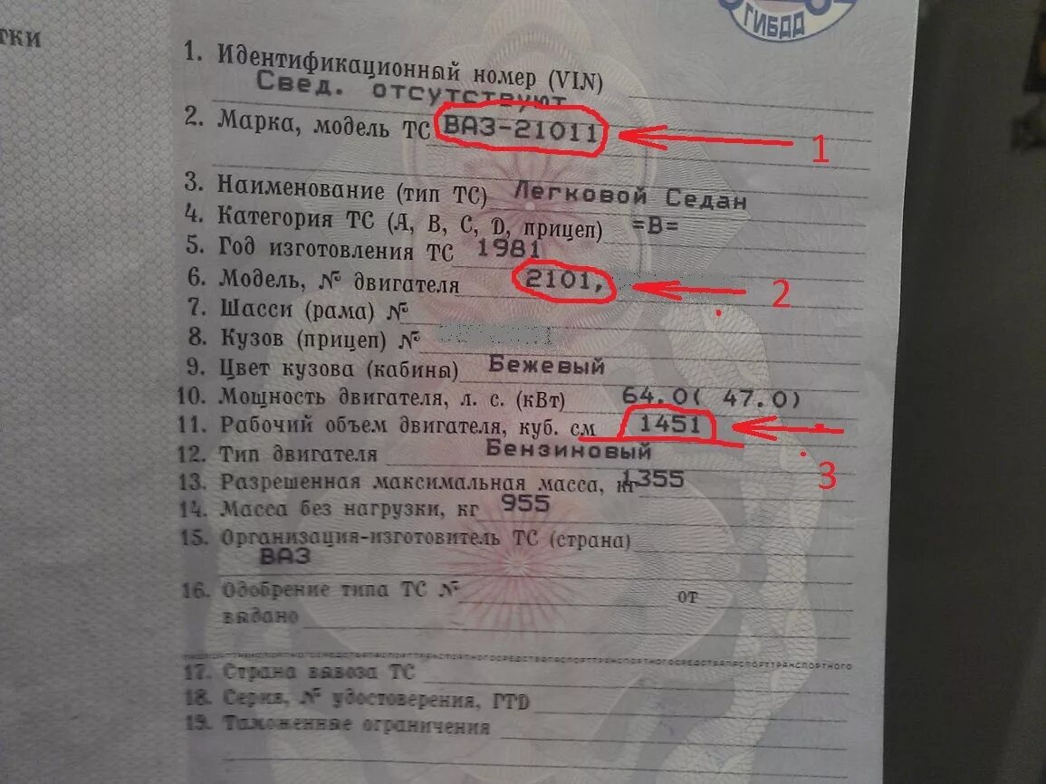 ПТС автомобиля ВАЗ 2101. ПТС ВАЗ 2106. Модель и номер двигателей ВАЗ В ПТС. Вин код двигателя ВАЗ 2101.