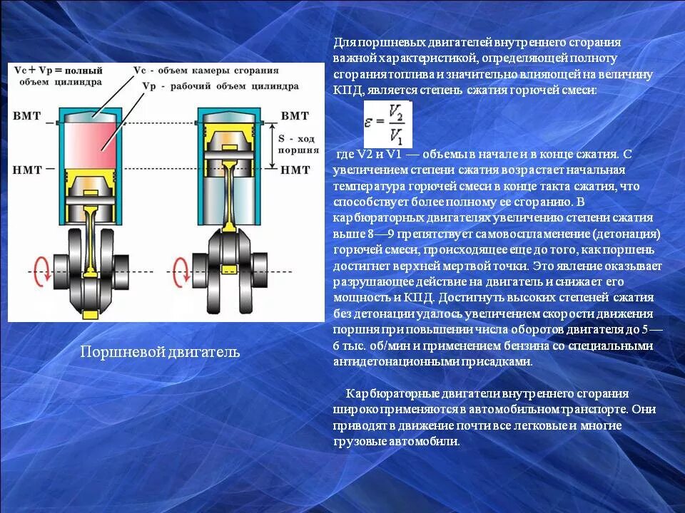 Химическое название сжатого воздуха. Камера сгорания поршневого ДВС. Степень сжатия в поршневых ДВС это. Степень сжатия рабочий объем ход поршня. Степень сжатия современного ДВС.