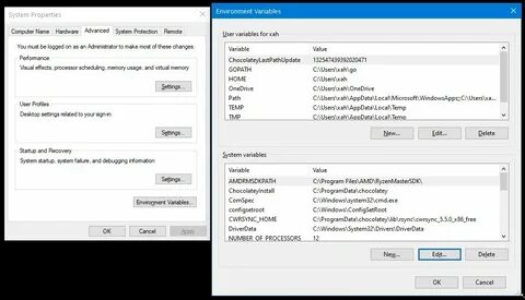 Env variable windows