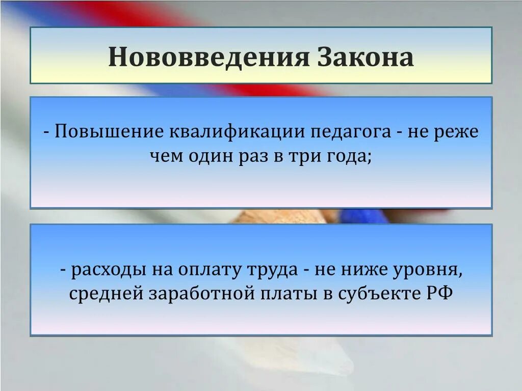 Нововведения синоним. Инновации закона. Нововведения в законодательстве. Повышение квалификации педагогических работников ФЗ 273. Закон новизны.