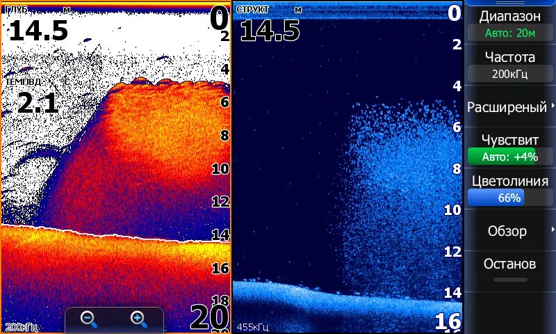 Частота 200 кгц. Отображение рыбы в эхолоте. Частота эхолота. Стая рыба эхолоте. Палитра цветов на эхолоте.