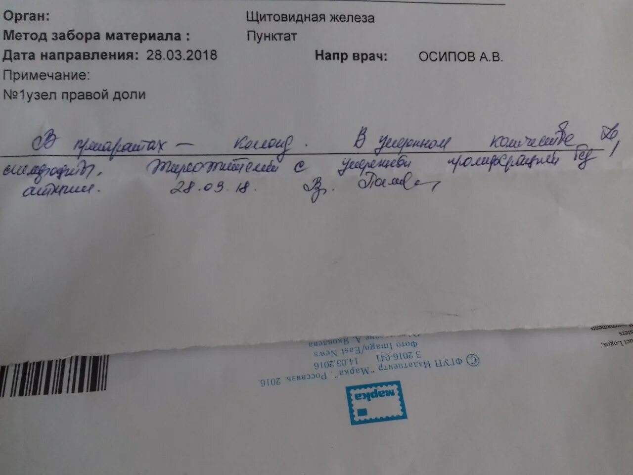 Анализ пункция щитовидной железы. Анализ пункция щитовидной железы
