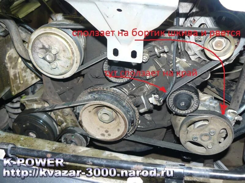 Схема установки ремня кондиционера нива шевроле Accessory Drive Belt Tension Adjustment (Chevrolet Niva 1 2002-2016: Power unit: