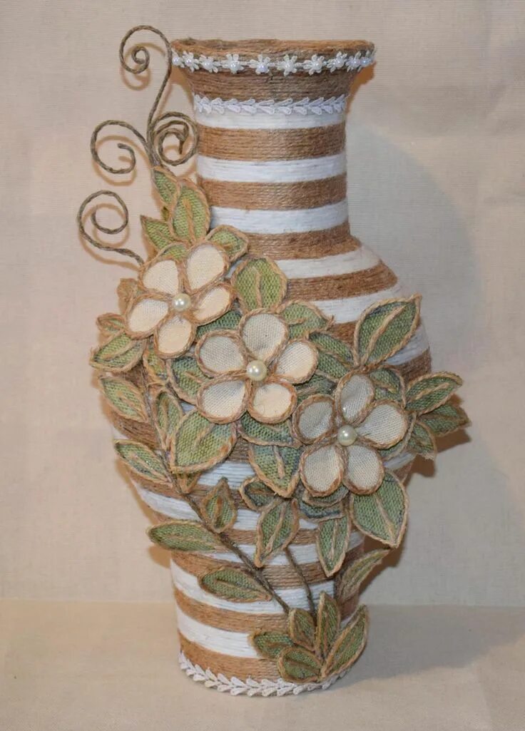 одноклассники Bottle crafts, Wine bottle decor, Jute crafts