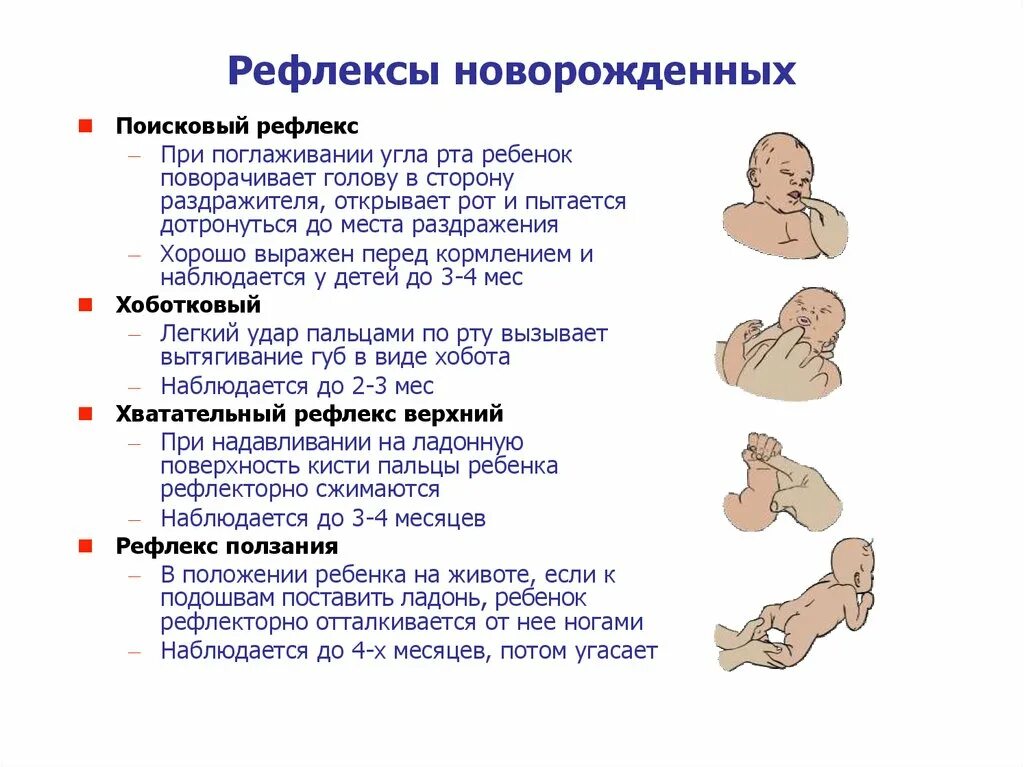 Рефлексы в норме. Оценка безусловных рефлексов новорожденного ребенка. Физиологические рефлексы новорожденных. Рефлексы детей до 1 года. Назовите защитные рефлексы ребенка.