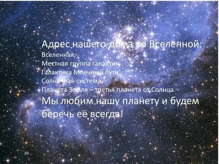 Адрес нашей планеты во вселенной