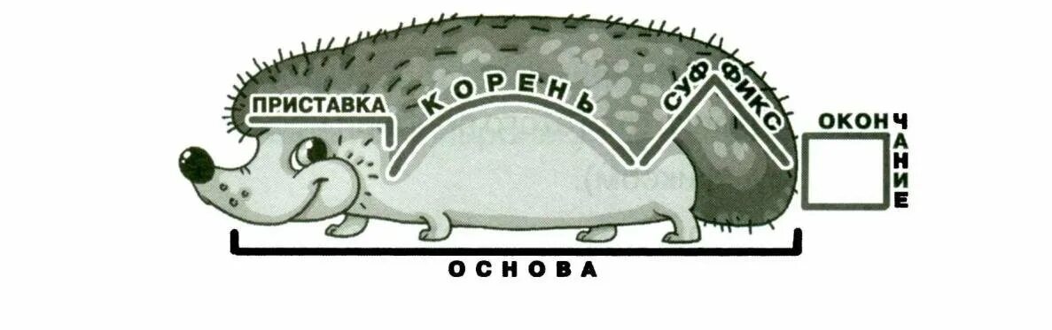 Состав слова Ежик. Разбор слова по составу Ежик. Части слова Ежик. Ежик по составу разобрать. Ежик основа