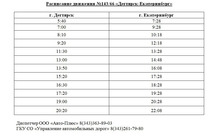 Автовокзал дегтярск расписание автобусов