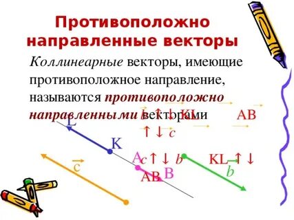 Векторы направленные в разные стороны