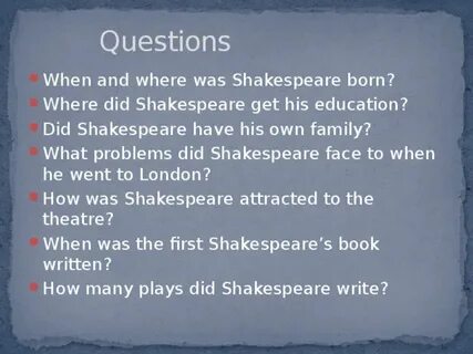 When shakespeare