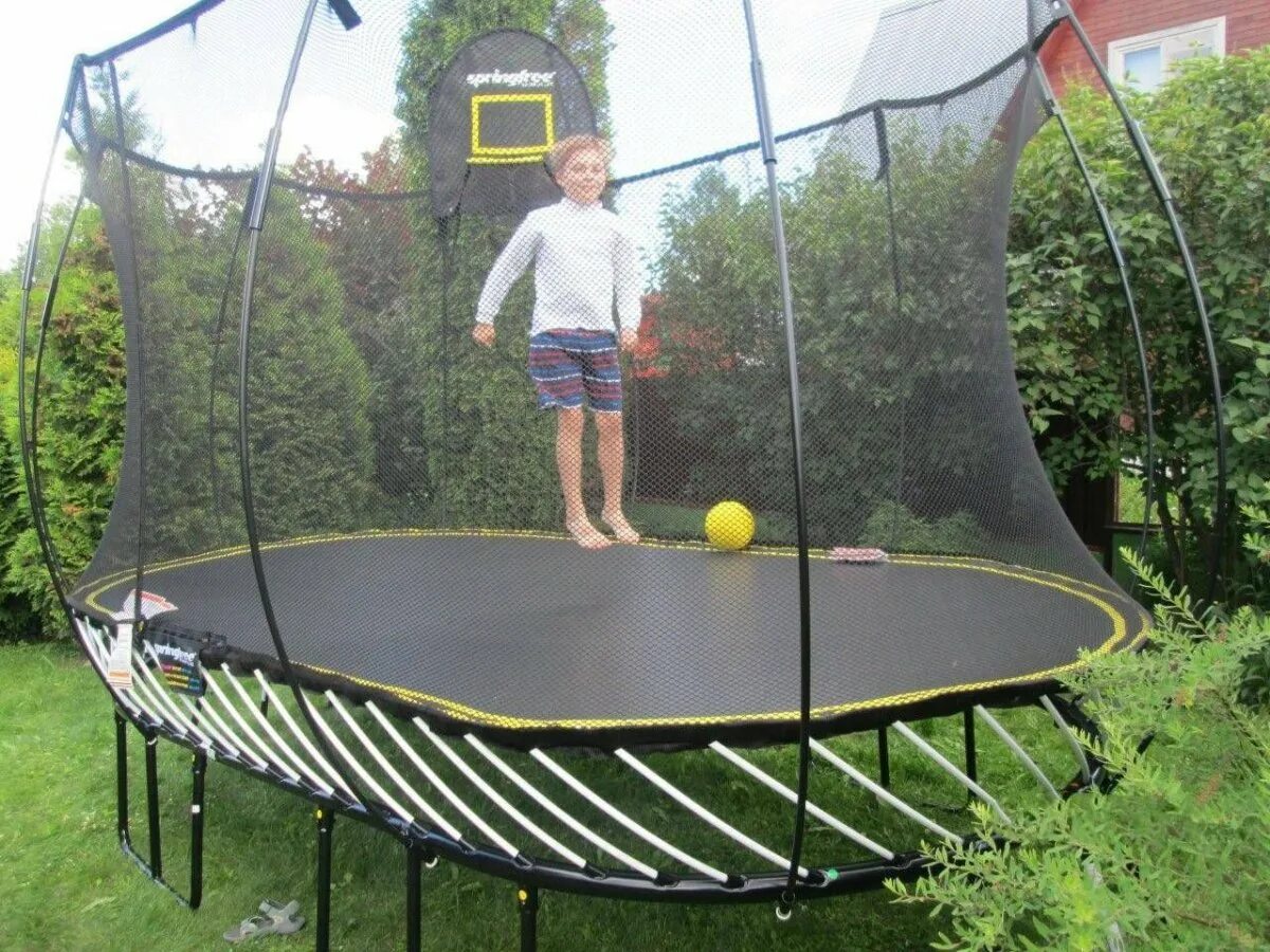 Батут DFC Kengoo II 14ft-bas-bo 427 (inside). Батут DFC Trampoline Kengoo с сеткой. Каркасный батут Springfree o92 крепеж 400х240х270 см. Батут атеми до 100 кг с сеткой. Метан батут