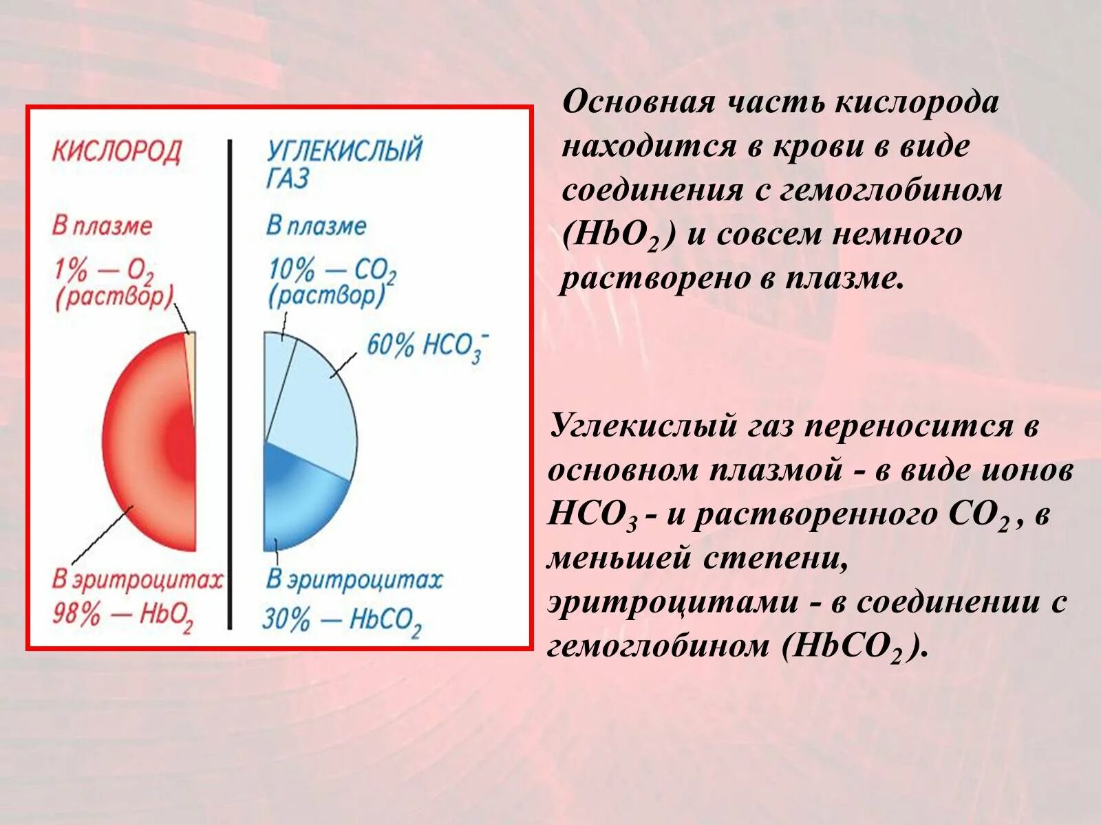 Соединение кислорода в крови. Кислород в тканях. Углекислый ГАЗ В крови. Содержание кислорода и углекислого газа в крови. Углекислый ГАЗ переносится кровью в виде.