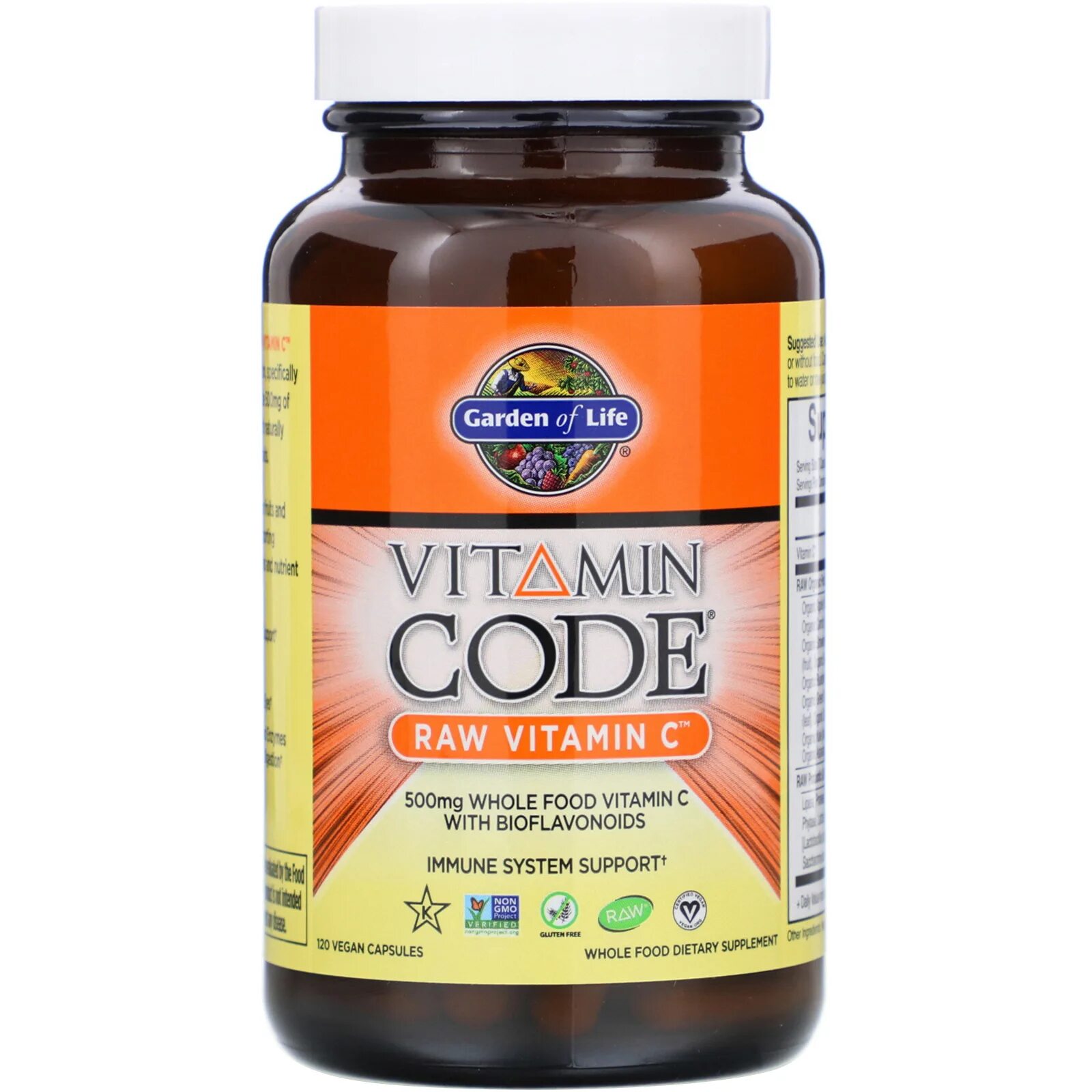 Vitamin code, витамин c Raw, 500 мг, 120 веганских капсул. Garden of Life витамины. Витамин с Life Vitamin c500. Raw витамины.