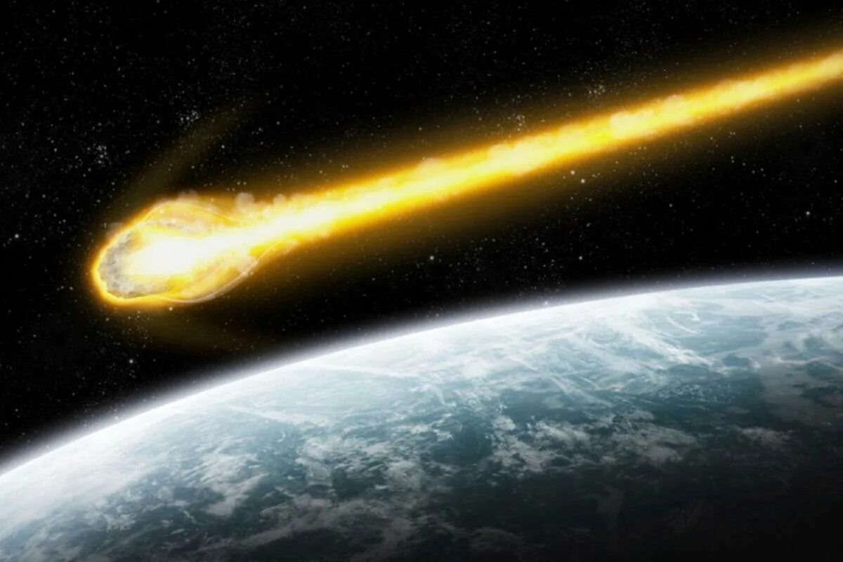 Летит метеорит в космосе. Метеорит. летящий метеорит. падение кометы на землю. земля с кометой.