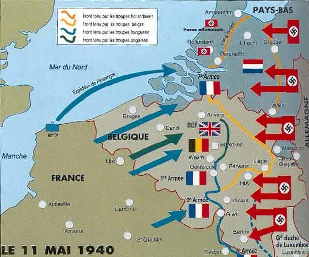 Вторжение Германии во Францию карта. Вторжение Германии во Францию 1940 карта. Нападение на Францию 1940 карта. План «Гельб». Наступление на Францию.