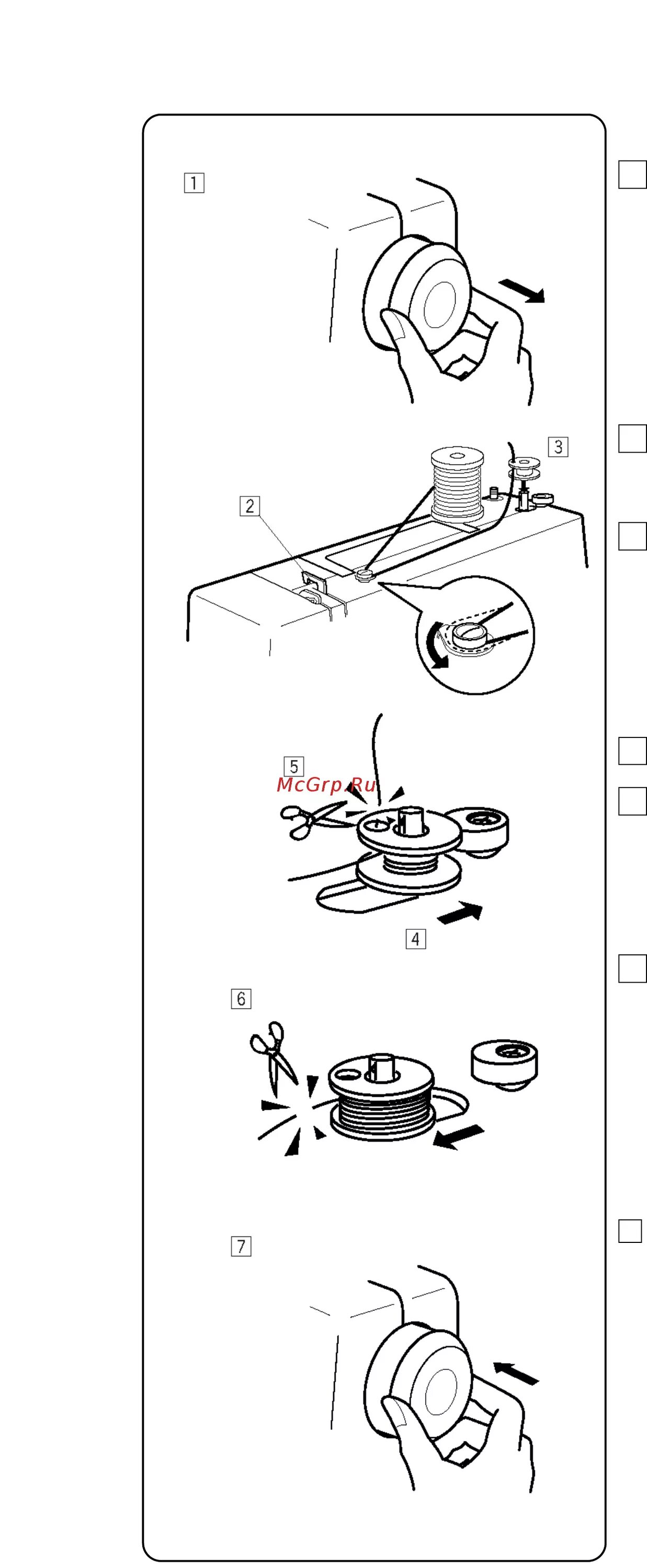 Как намотать нитку janome. Как намотать нитку janome