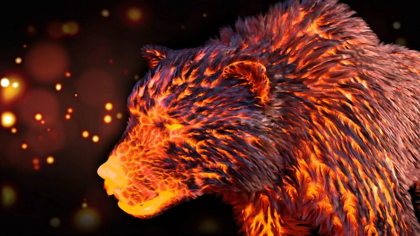 Медведица пылающая какое развитие. Огненный медведь. Медведь в огне. Огнедышащий медведь. Огневой медведь.