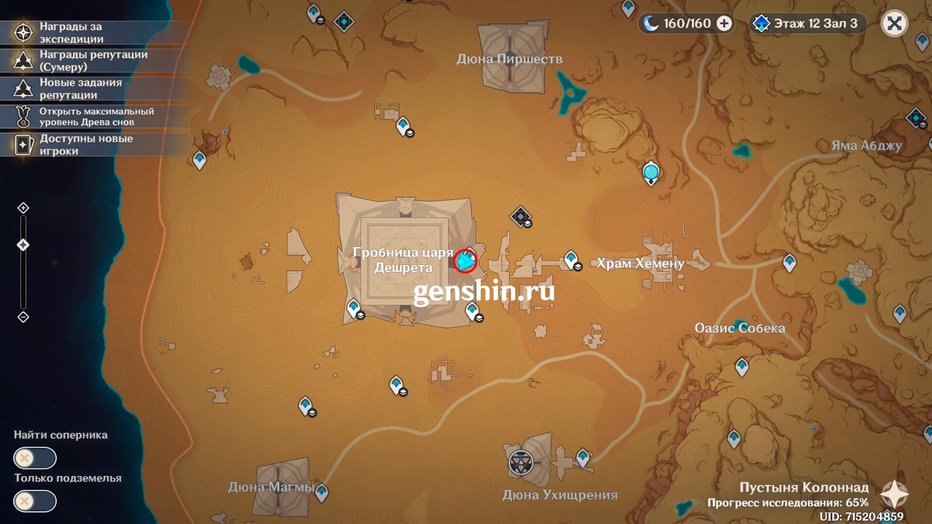 геншин импакт усыпальницы глубин.