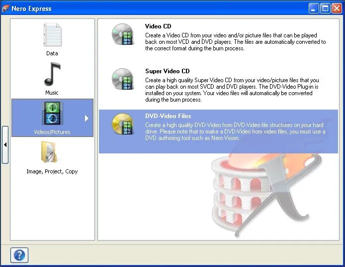 Nero express картинка. Окно неро экспресс поочереди. Значки самые частые для установки nero. Nero burn интерфейс. Программа nero windows xp.