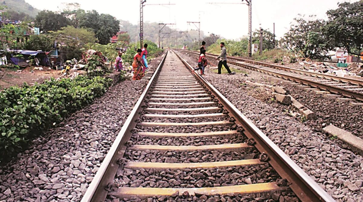 Cross the tracks. Cross the train tracks. railway track. railway chanting.