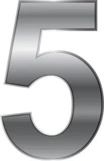 Цифра 5 серая