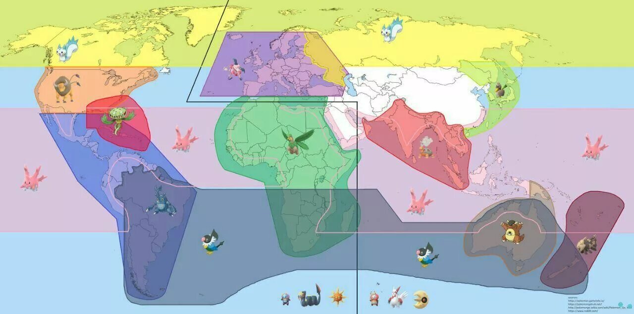 Места покемонов. Карта региональных покемонов. Региональные покемоны в Pokemon go. Регионалки покемон го. Покемон го карта региональных покемонов.