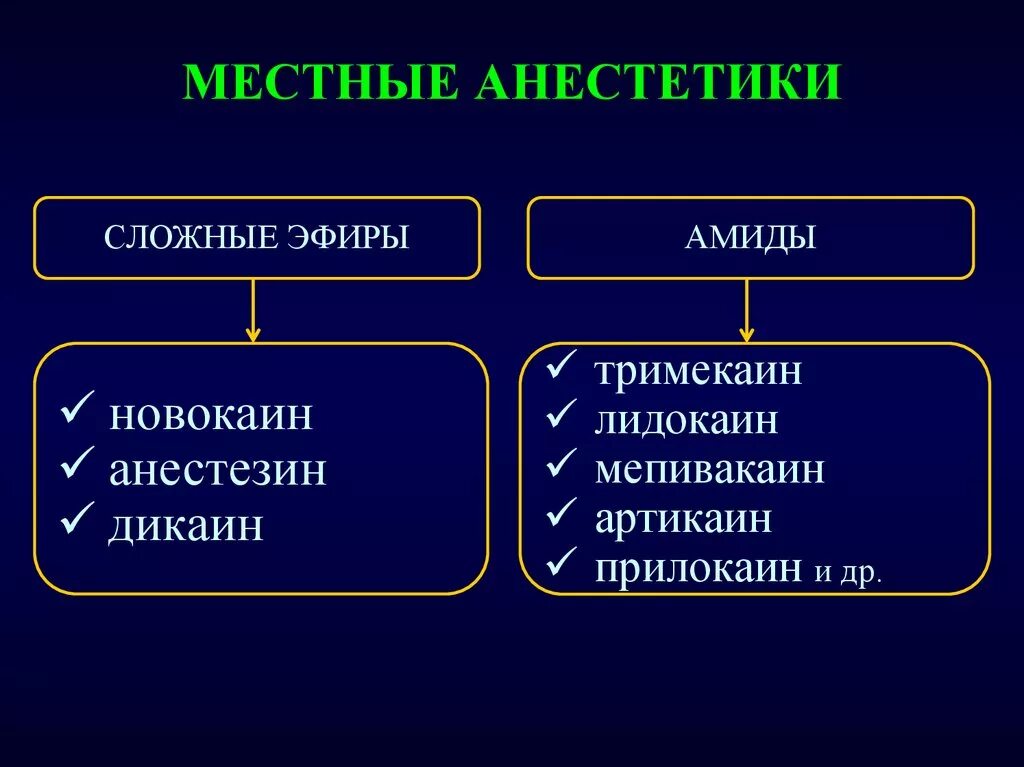 К местным анестетикам относятся