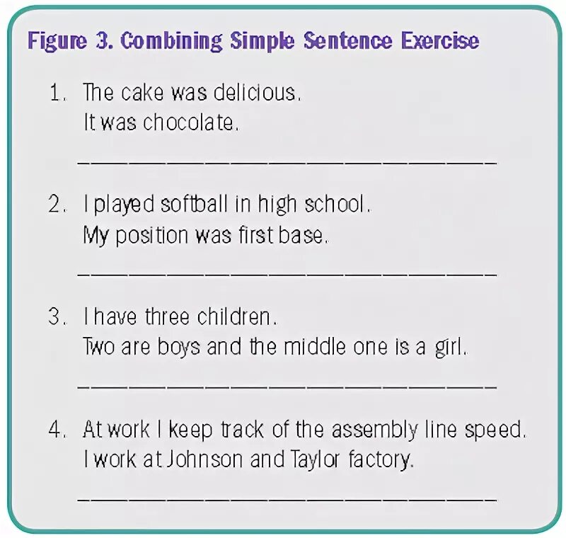 Simple sentence exercises. Simple sentence exercises