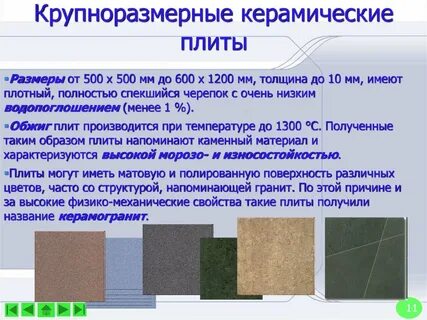 Керамическая плитка свойства