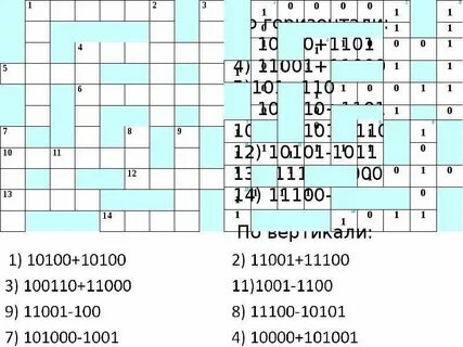 Система счисления кроссворд