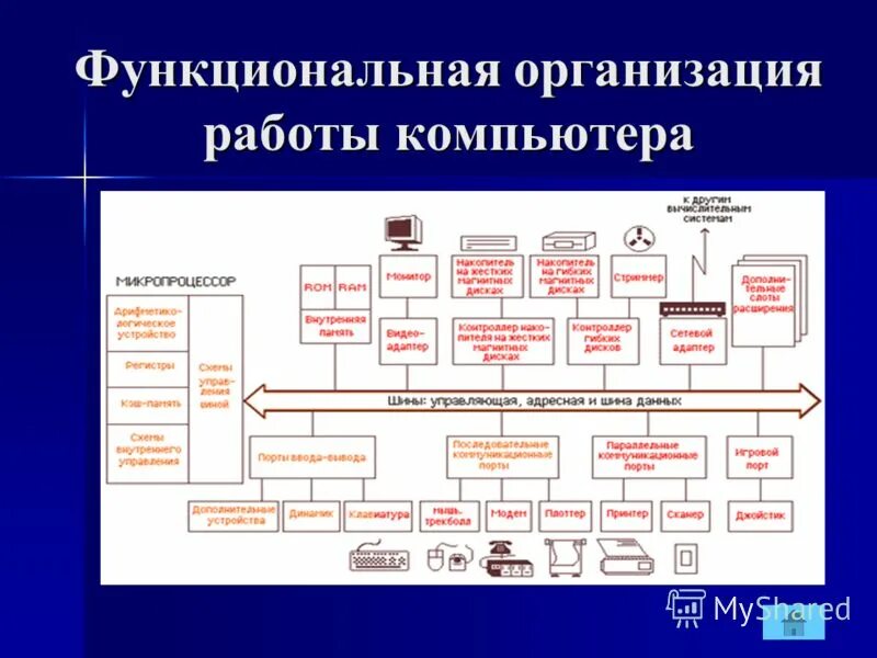 Организация работы компьютера. Функциональная организация пк. функциональная организация персонального компьютера.. функциональная и структурная организация пк. стреуторнофункциональная организация компьютера.