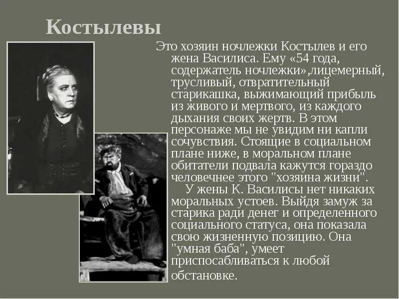 Характеристика героя Костылев из пьесы на дне. Костылев в пьесе на дне. Обитатели ночлежки. На дне герои. Персонажи ночлежки в пьесе на дне