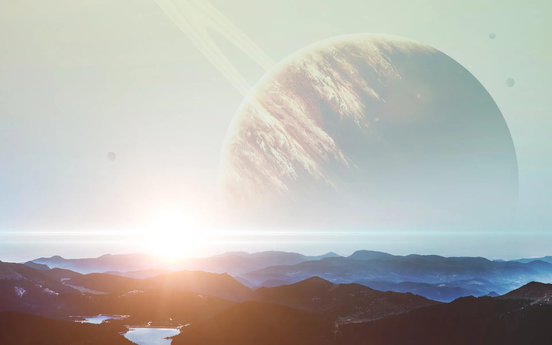 Рассвет над планетой. Солнце над планетой. Фантастические пейзажи других планет. Фантастический закат. Планеты вид с земли.