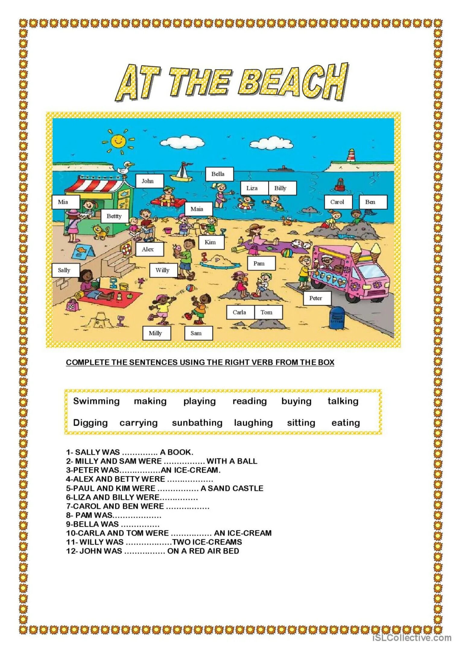 A beach story 3 grade. Лексика пляж на английском. Beach Worksheets for Kids. Задания по английскому на тему at the Beach. Worksheet на тему at the Beach.