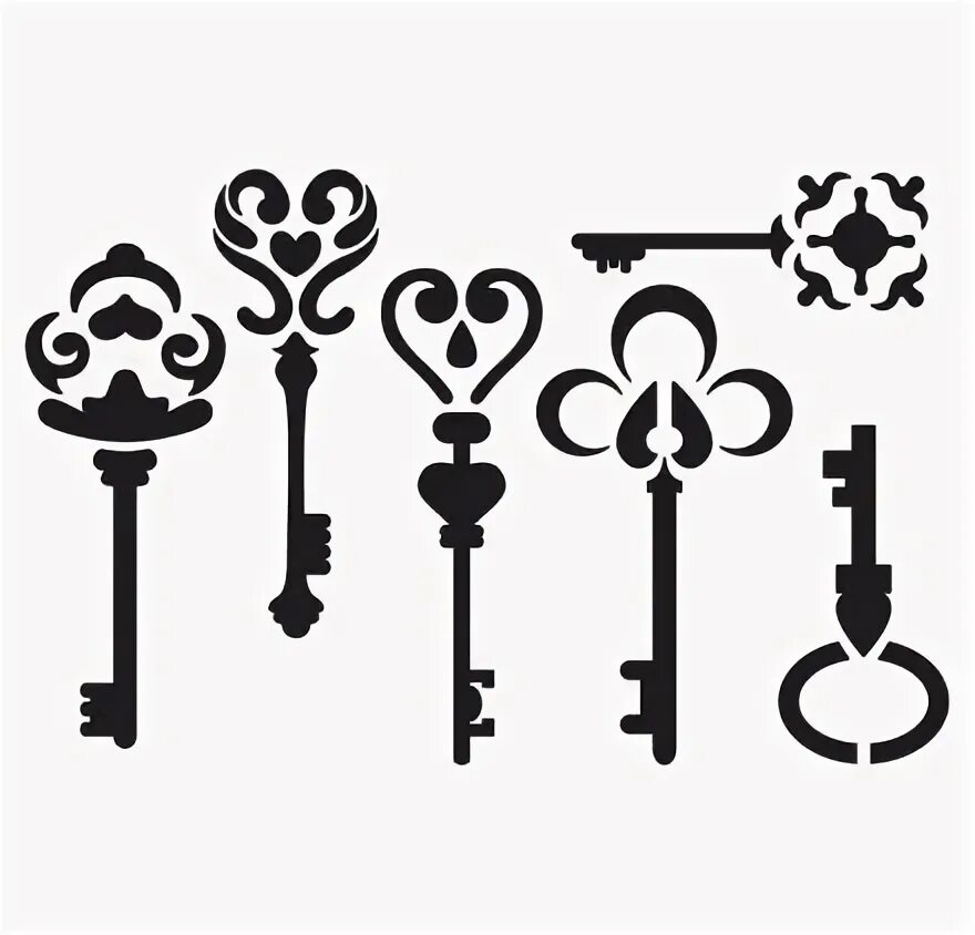 Ключ шаблон для вырезания распечатать Key Outline Clip Art Clip art, Key tattoos, Keys art