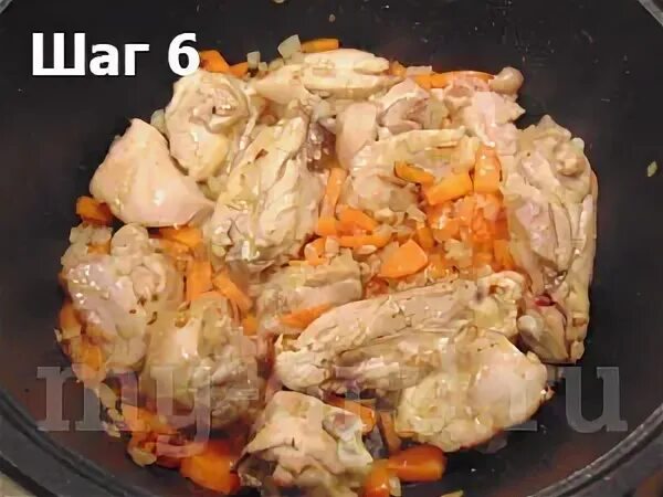 Рецепт тушеной картошки с курицей в сковороде