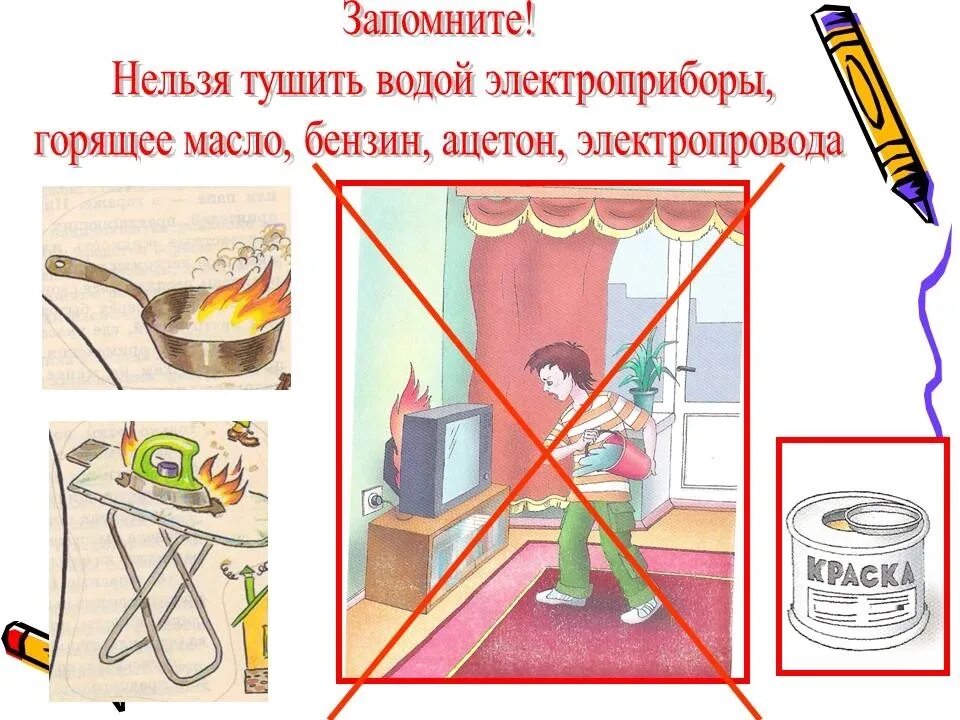Почему не стоит тушить горящий электроприбор. Нельзя тушить водой электроприборы. чем нельзя тушить огонь. что нельзя тушить водой. тушение электроприборов.