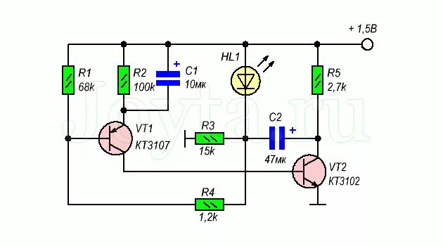 Мигание светодиода. Мигающий светодиод схема 5 вольт. Схема мигающий светодиод 1,5 вольт. Светодиодная мигалка 1.5 вольт схема. Мигающий светодиод простая схема 5 вольт.