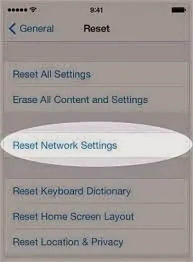Network setting reset. Network setting reset