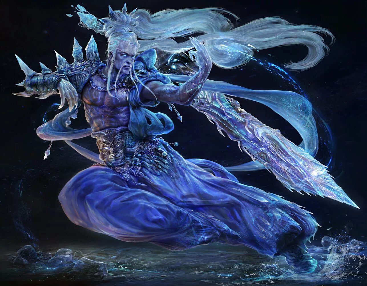 Водный элементаль. Джин дух демон. Богиня воды Элементаль. Ледяной Элементаль ДНД. Fantasy Элементаль ледяной.