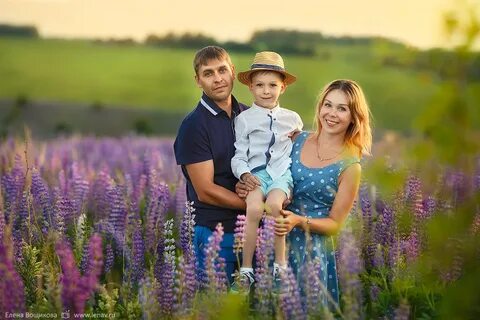 Семейная фотосессия в люпинах