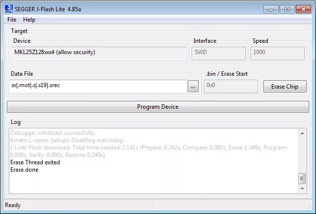 6. Erase flash. Flash erase. Segger j-flash arm. Erase flash.
