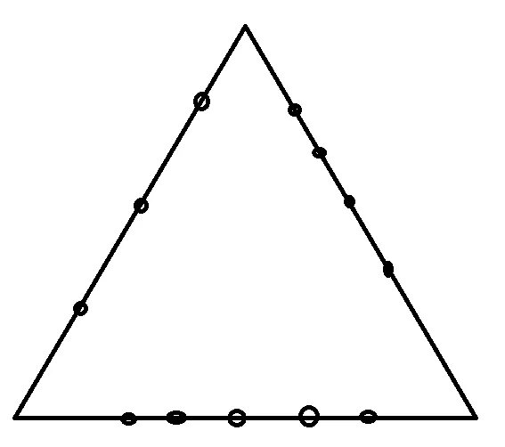 Девять точек треугольника. Треугольник из точек. Точечный треугольник. Как выглядит треугольник. Треугольник из четырех точек.