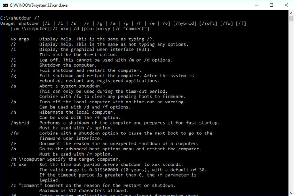 Shutdown reset. Shutdown. cmd команда shutdown. команда shutdown windows 10. shutdown перезагрузка.