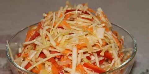 Салат капуста морковь перец болгарский маринад