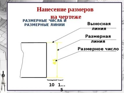 Размерная выносная линия штриховки