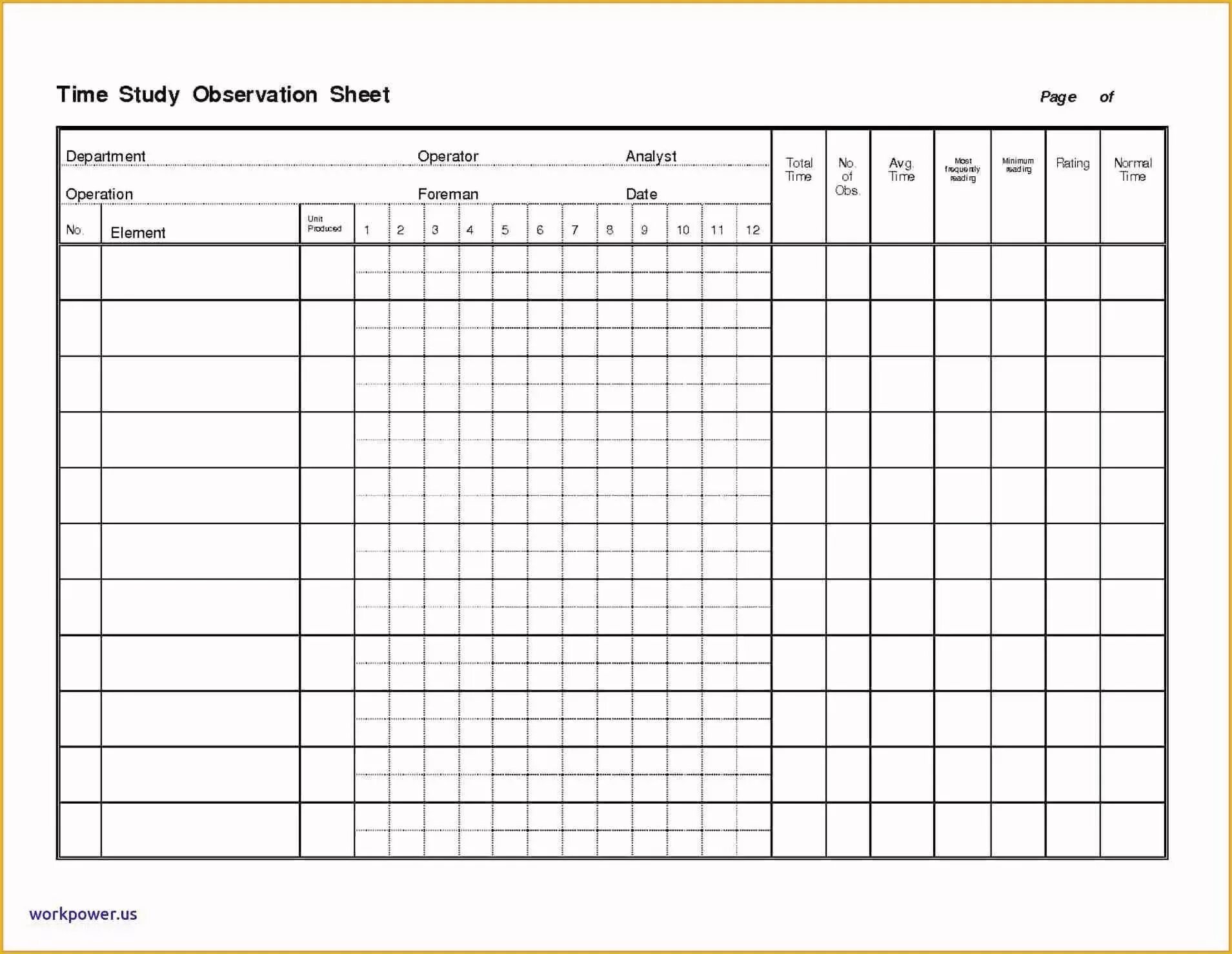 Time form. Study time. -time observation sheet. work measurement time study. тайм стади силовая.